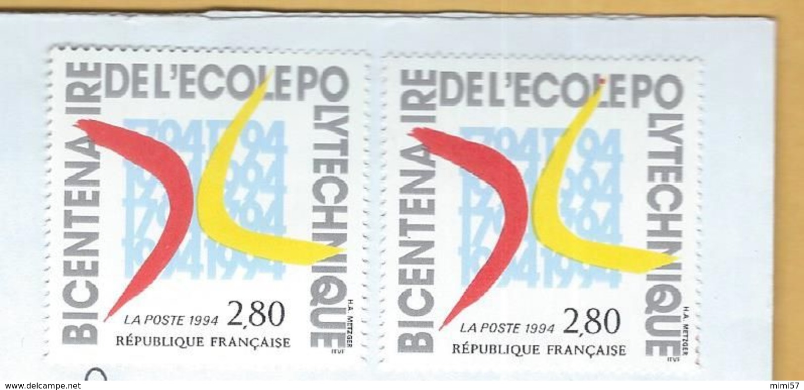 Varité Sur Timbre De 1994 N° 2862 Ecole Polytecnique - Used Stamps