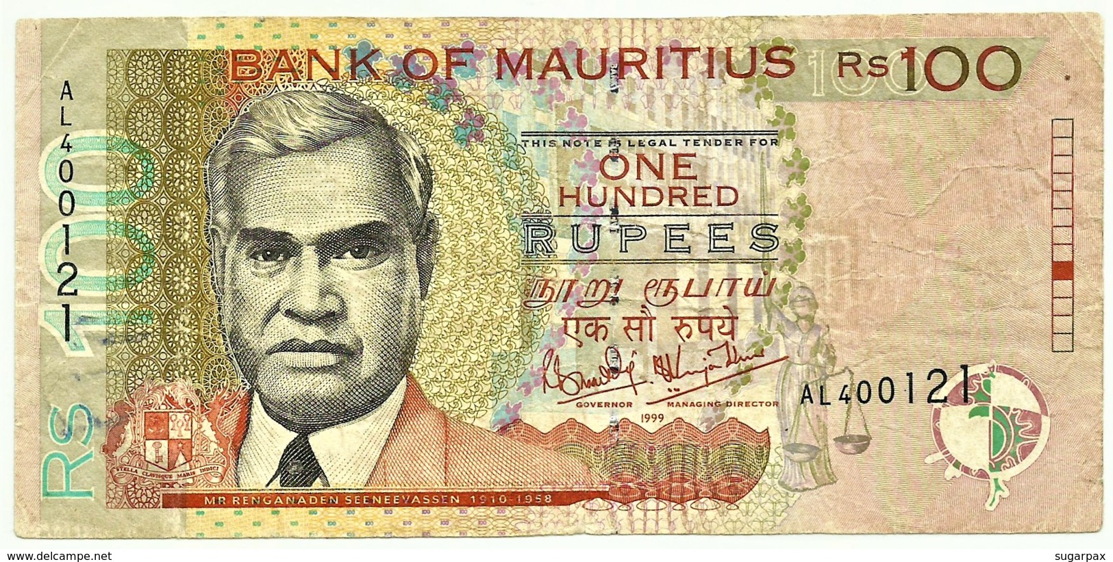 Mauritius - 100 Rupees - 1999 - Pick: 51.a - Serie AL - Mauricio