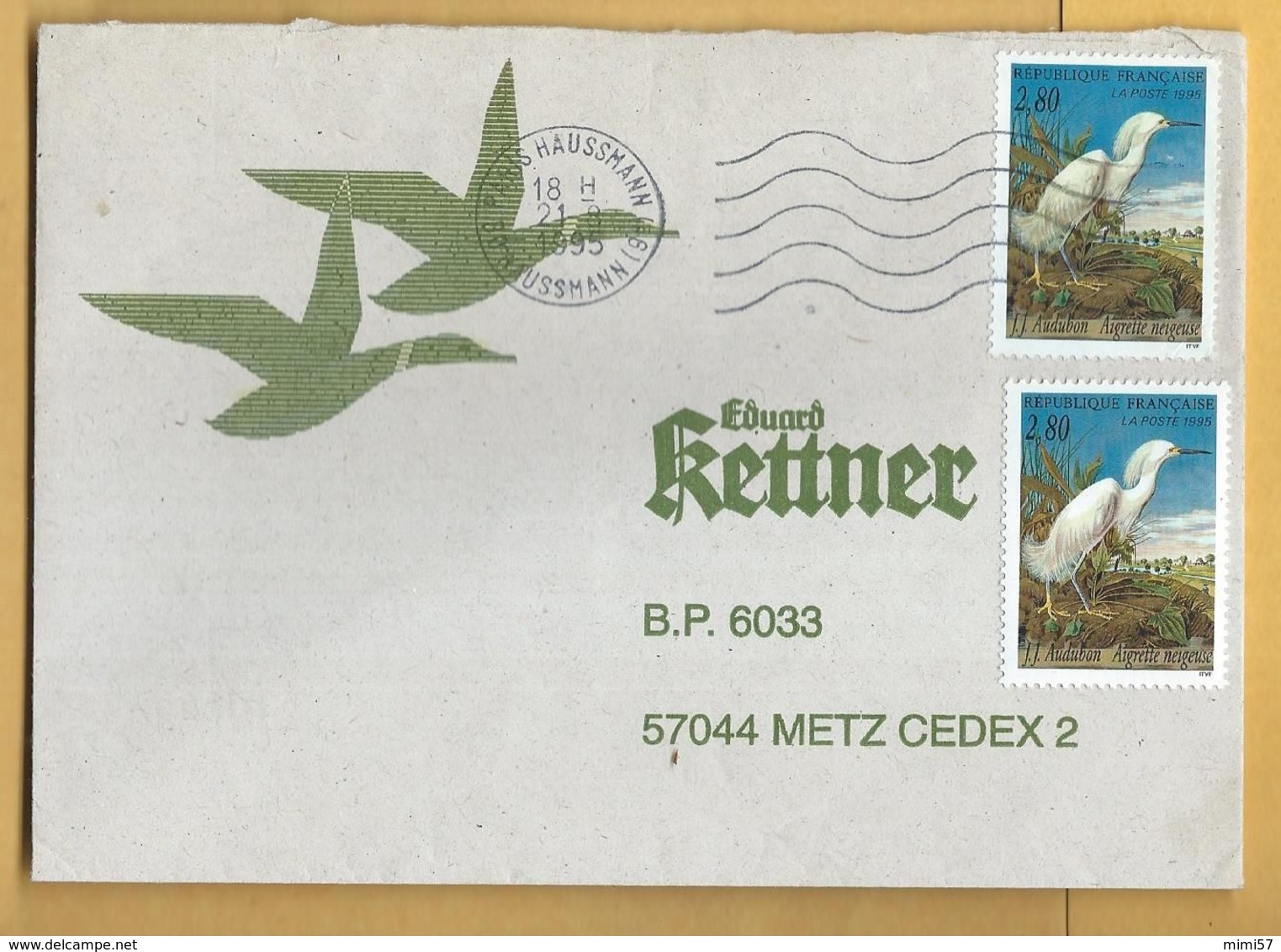 Variéte Sur Le Timbre 2929 De 1995 Aigrette Neigeuse - Storia Postale