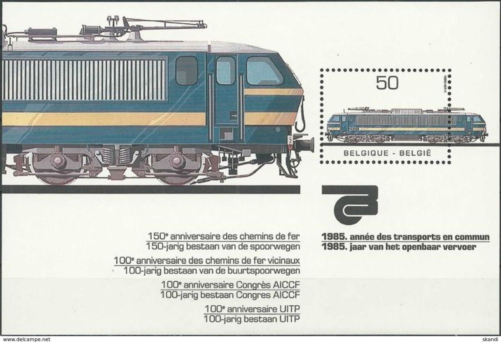 BELGIEN 1985 Mi-Nr. Block 55 ** MNH - 1961-2001