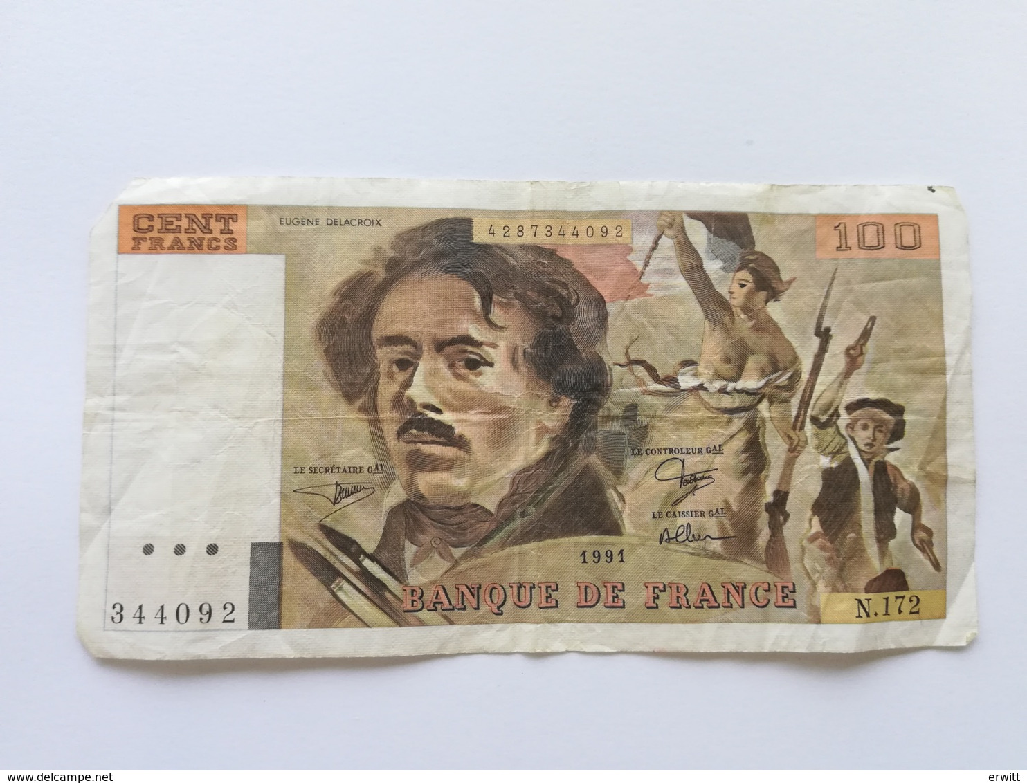 FRANCIA 100 FRANCS 1991 - 100 F 1978-1995 ''Delacroix''