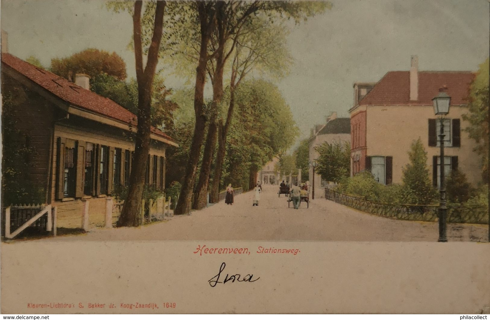 Heerenveen // Stationsweg 1904 Met KR Stempel Grijpskerk - Heerenveen