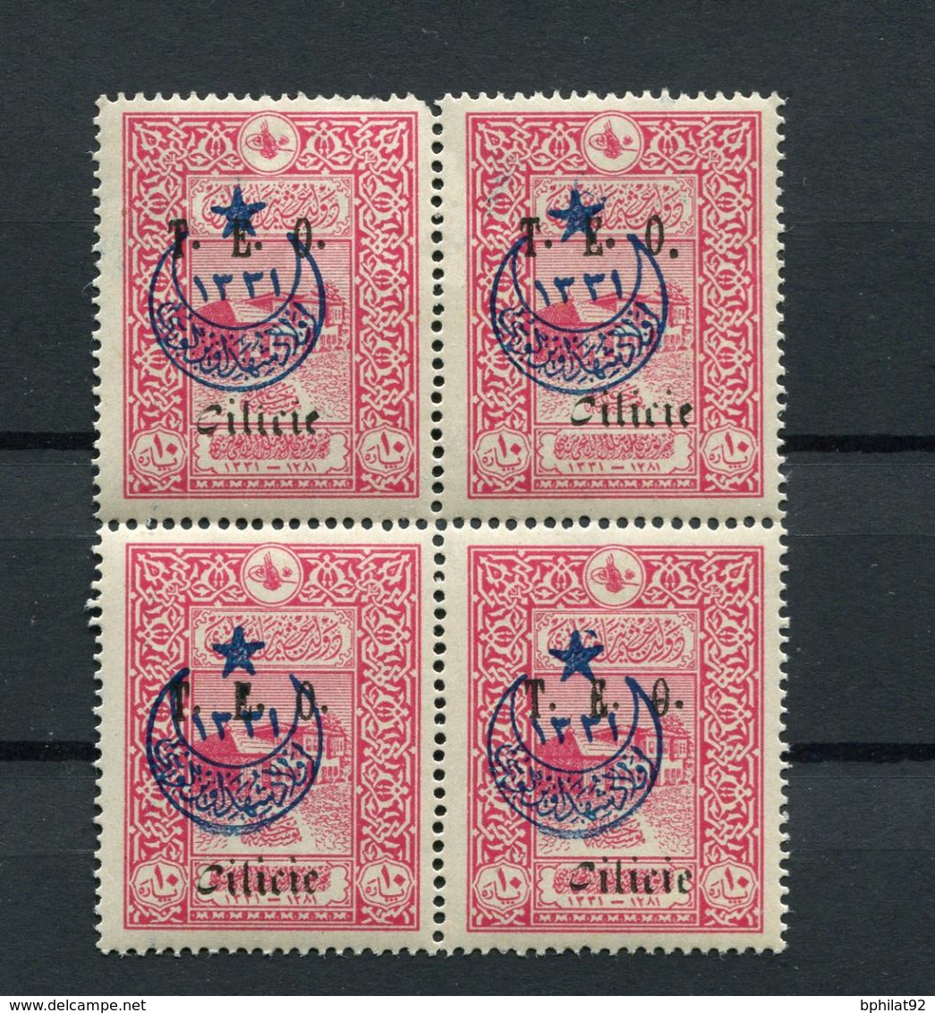 !!!  CILICIE, BLOC DE 4 DU N°63 NEUF ** SURCHARGE RECTO VERSO - Unused Stamps