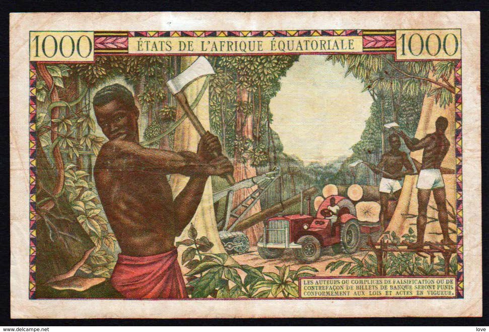 Etats De L'Afrique Equatoriale. Billet De 1000F N° 5b Banque Centrale 1961/1972. - Cameroon