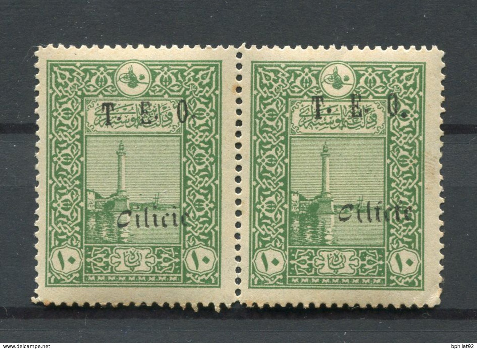 !!! CILICIE, PAIRE DU N°62 VARIETE CILICFE SUR UN TIMBRE NEUVE ** - Unused Stamps