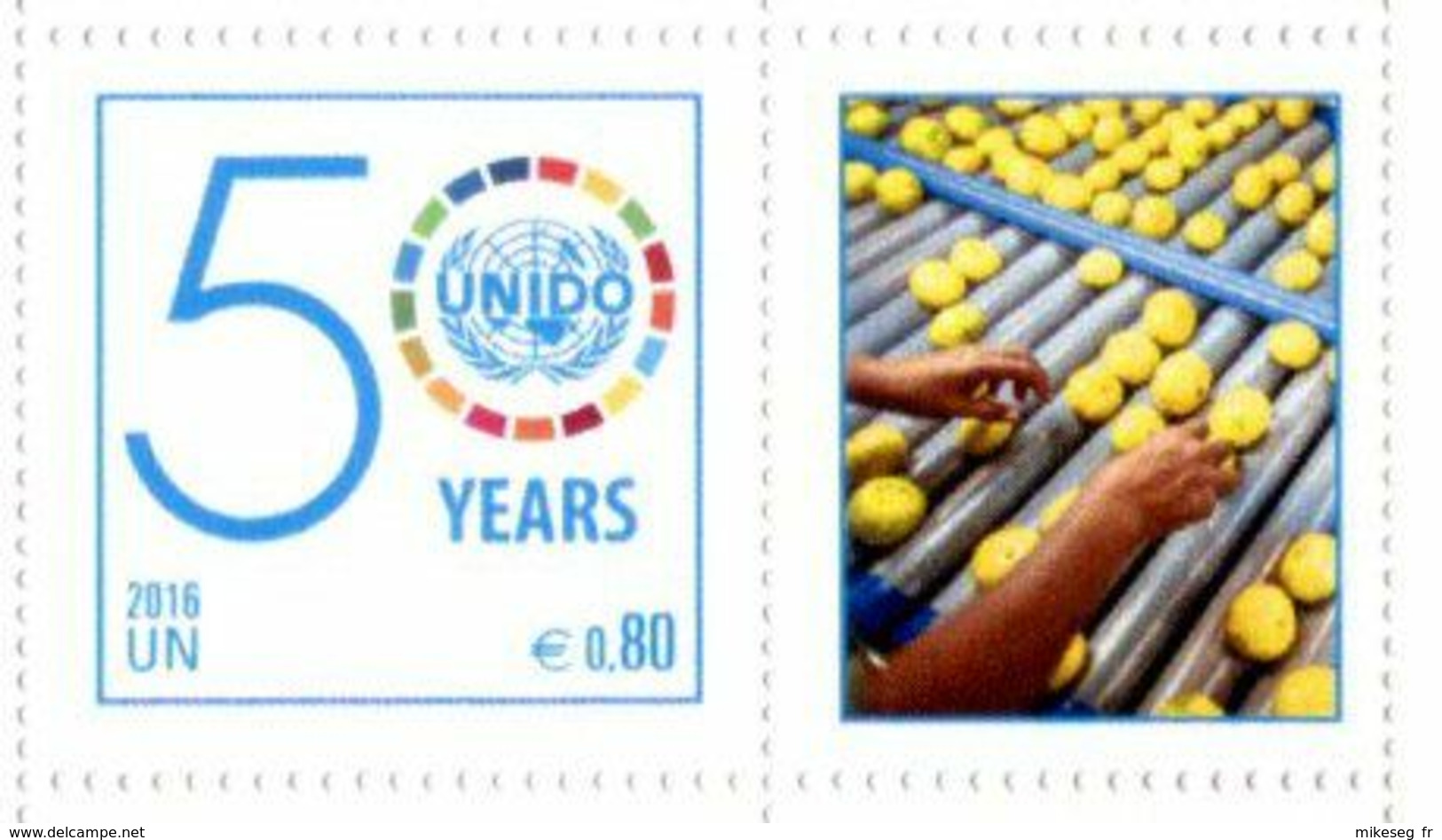 ONU Vienne 2016 - Détaché De Feuille De Timbres Personnalisés - 50ème Anniversaire De L'UNIDO ** - Unused Stamps