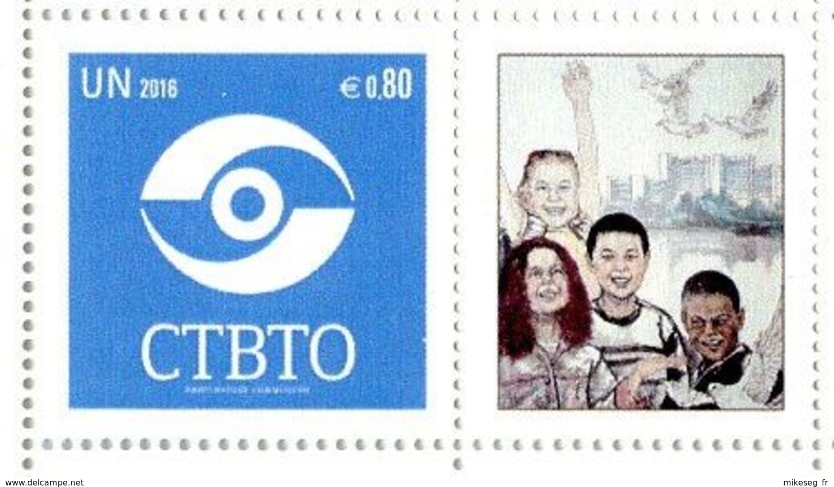 ONU Vienne 2016 - Détaché De Feuille De Timbres Personnalisés - CTBTO Putting An End To Nuclear Explosions ** - Ongebruikt