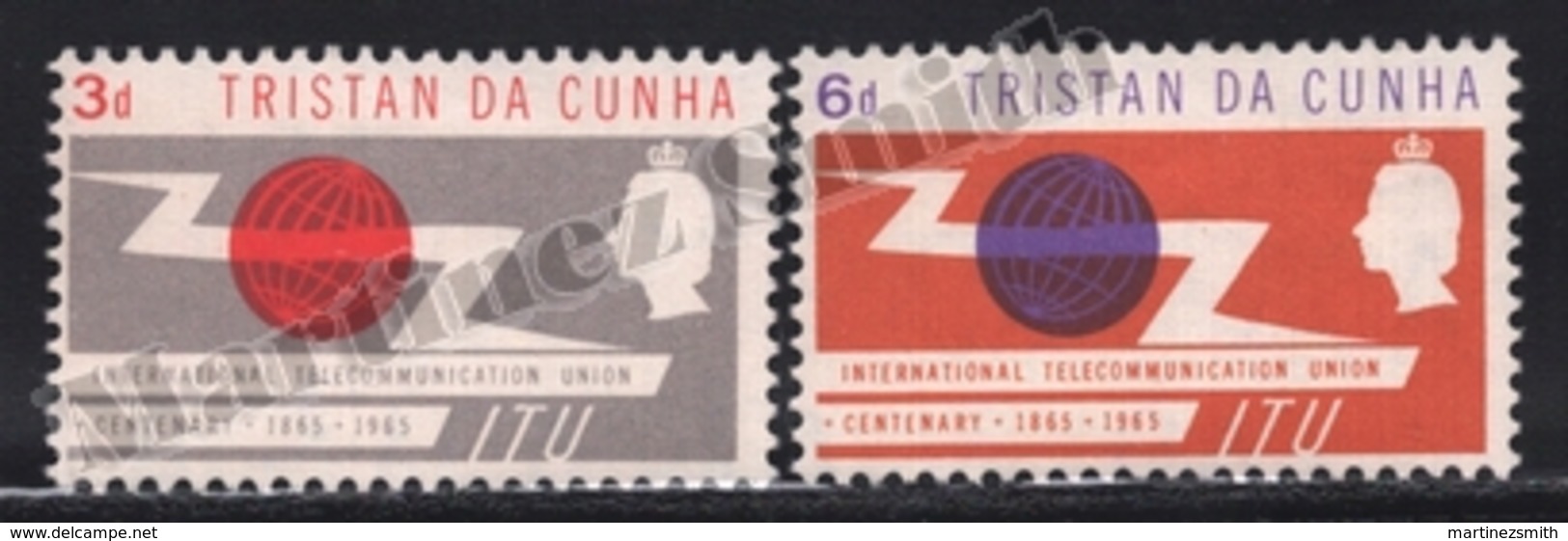 Tristan Da Cunha 1965 Yvert 85-86, Communications. Centenary International Communication Union. Globe - MNH - Tristan Da Cunha