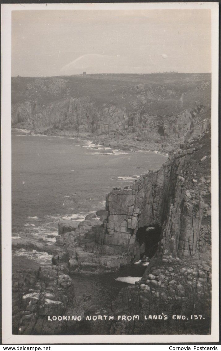Looking North From Land's End, Cornwall, C.1950 - First & Last House RP Postcard - Land's End