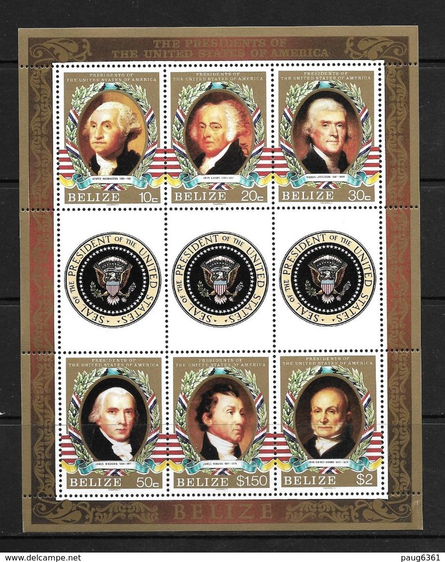 BELIZE 1986 PRESIDENTS AMERICAINS  YVERT N°788/93  NEUF MNH** - George Washington