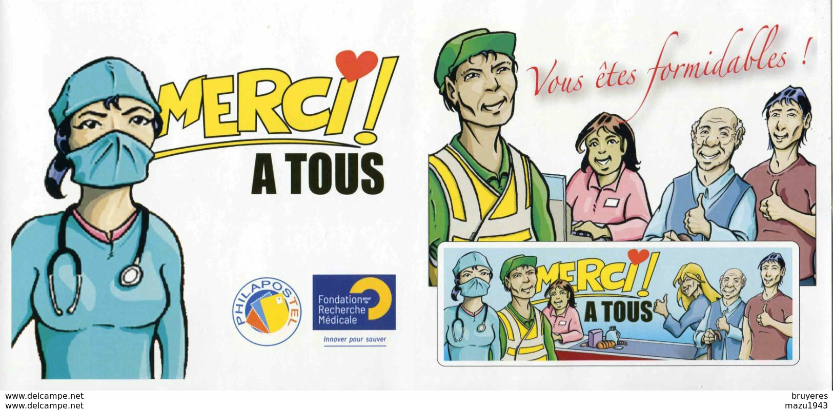 Collector  4 Timbres Prioritaires Merci Aux Soigants Et Bénévoles Covid 19 - Collectors