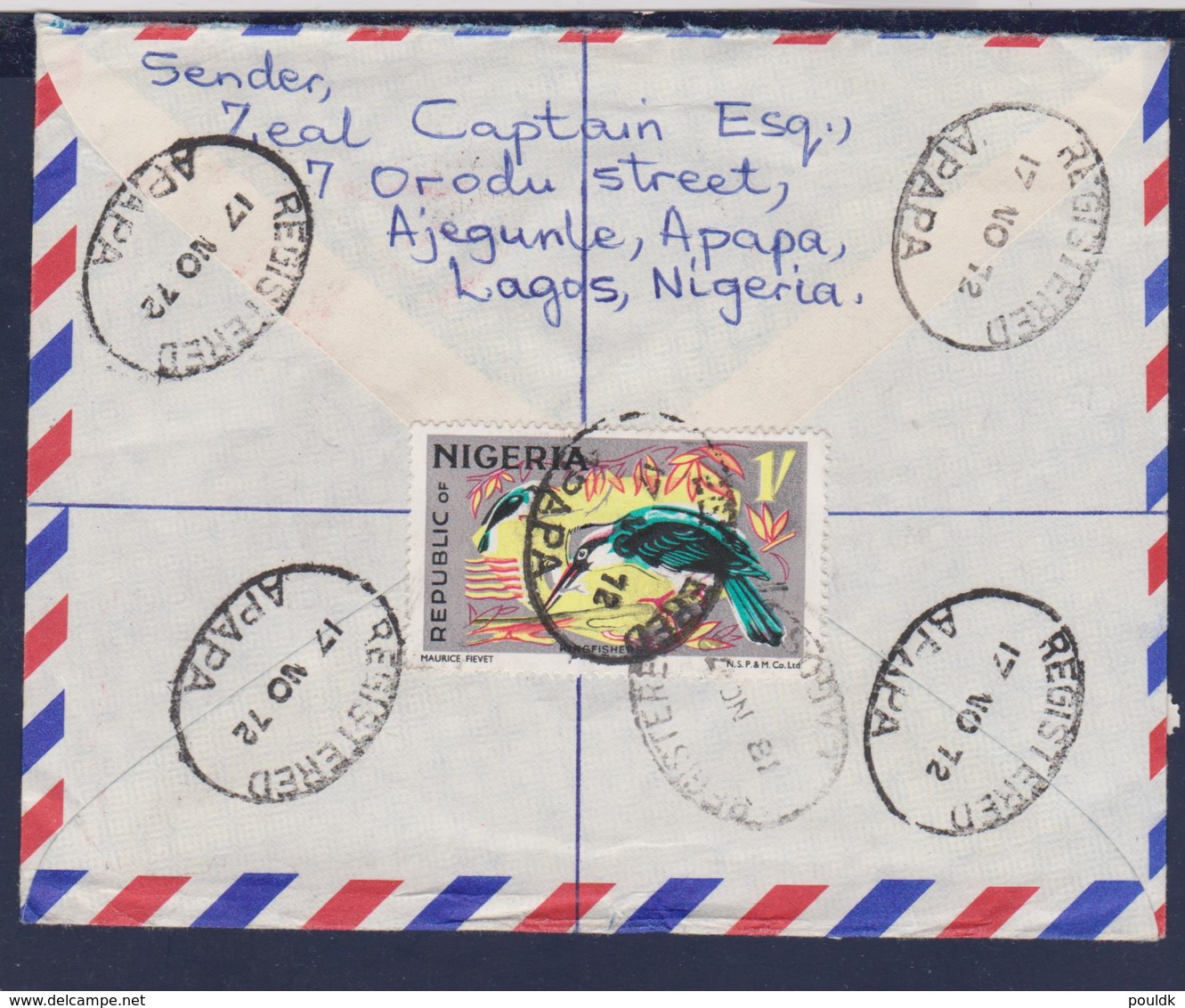 Nigeria Registered Cover Posted Apapa 1972 To The Olympic Games In München, Organisationskomitee (G114-24) - Summer 1972: Munich