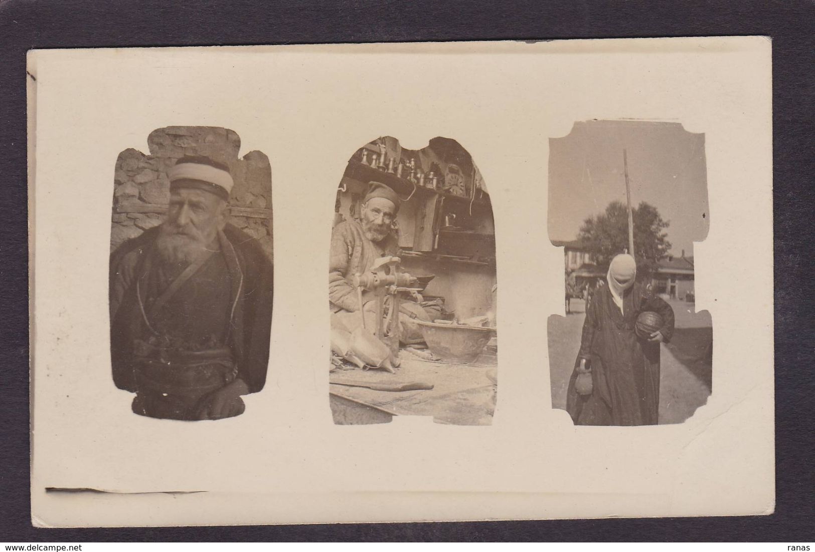 CPA Syrie Liban Carte Photo Types écrite - Syrien