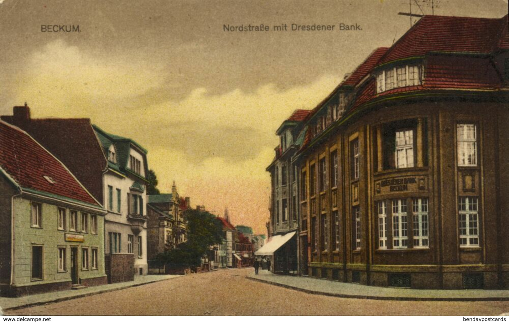 BECKUM, Nordstraße Mit Dresdener Bank (1910s) AK - Beckum