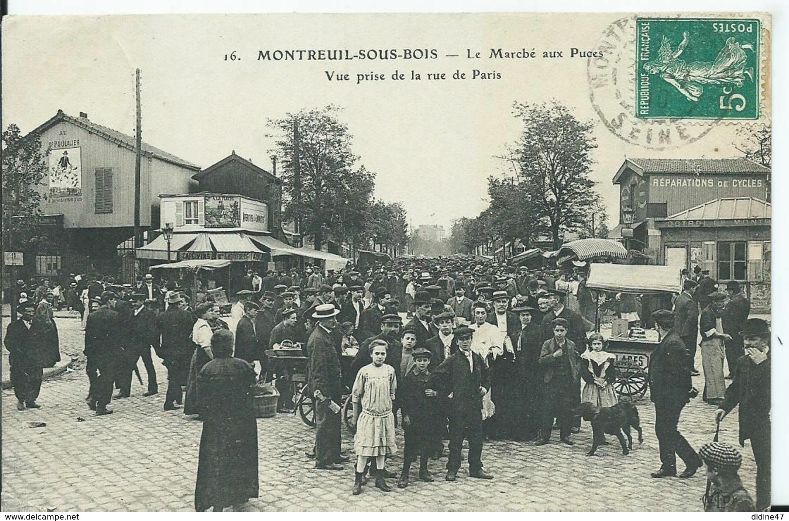 MONTREUIL SOUS BOIS - Le Marché Aux Puces,vue Prise De La Rue De Paris - Montreuil