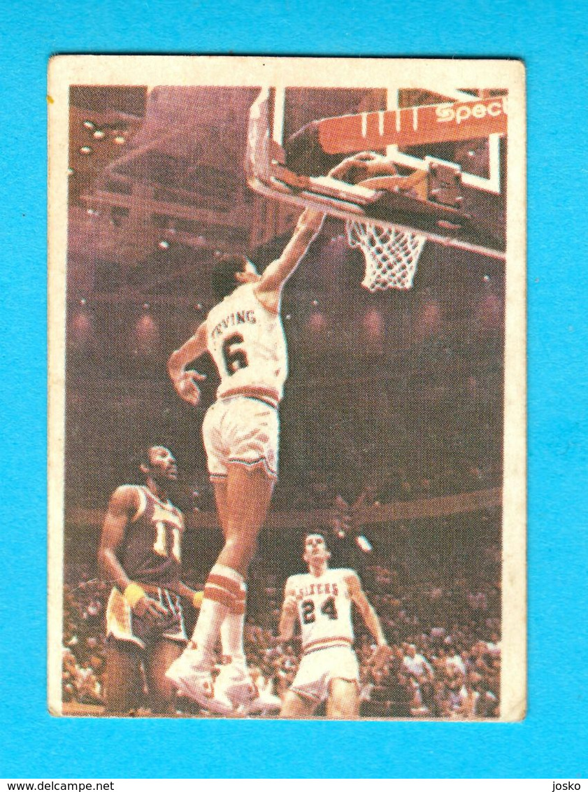 JULIUS ERVING (Dr. J) - Yugoslav Old Basketball Card (1987) * Philadelphia 76ers NBA New York Nets Basket-ball RRR - 1980-1989