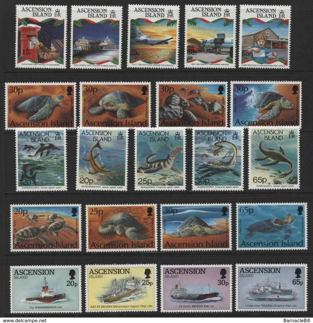 Ascension(12) 1993-4. 22 Different Stamps, Mint & Hinged. - Ascension