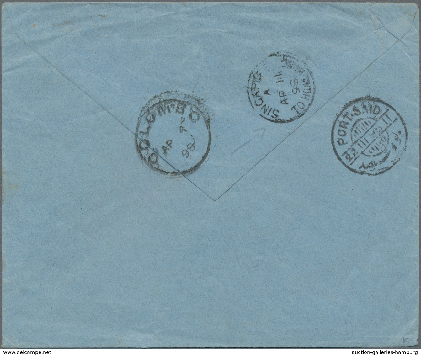 Hongkong - Besonderheiten: 1898, Incoming Mail From Beyrouth/Austrian Levant: 1pi. On 10kr. Ultramar - Andere & Zonder Classificatie
