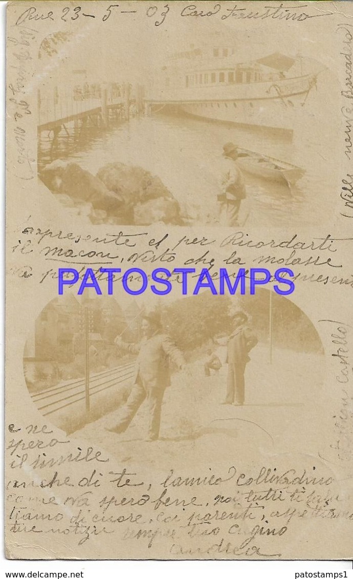 139568 SWITZERLAND ECUBLENS MULTI VIEW YEAR 1903 CIRCULATED TO ITALY POSTAL POSTCARD - Écublens