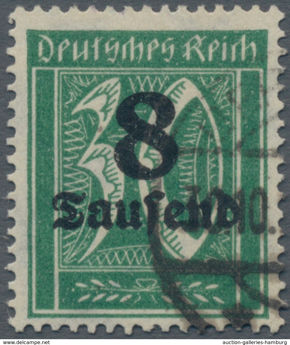 Deutsches Reich - Inflation: 1923, 8 Tsd. M. Auf 30 Pfg. Dunkelopalgrün, Wasserzeichen Waffeln, Sehr - Used Stamps