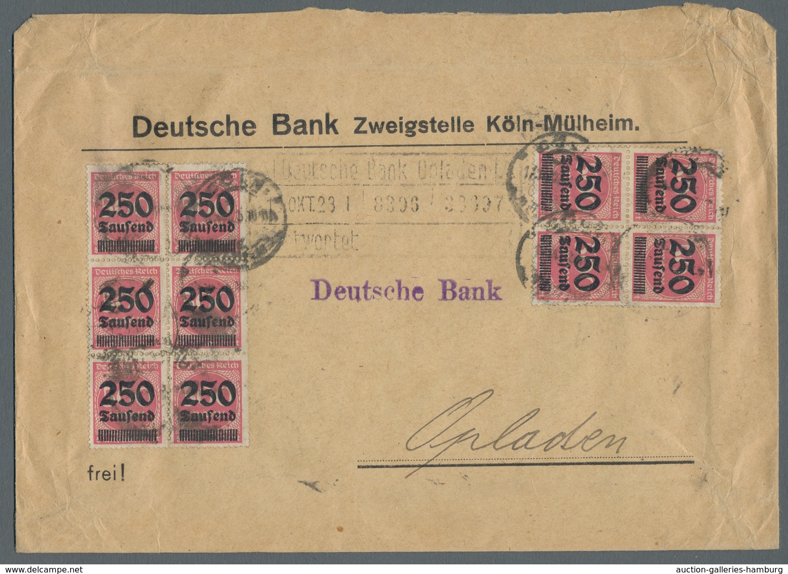 Deutsches Reich - Inflation: 1923, Vier Schöne Belege Der Aufdruckserie, Darunter 20 T. Auf 12 M., P - Covers & Documents