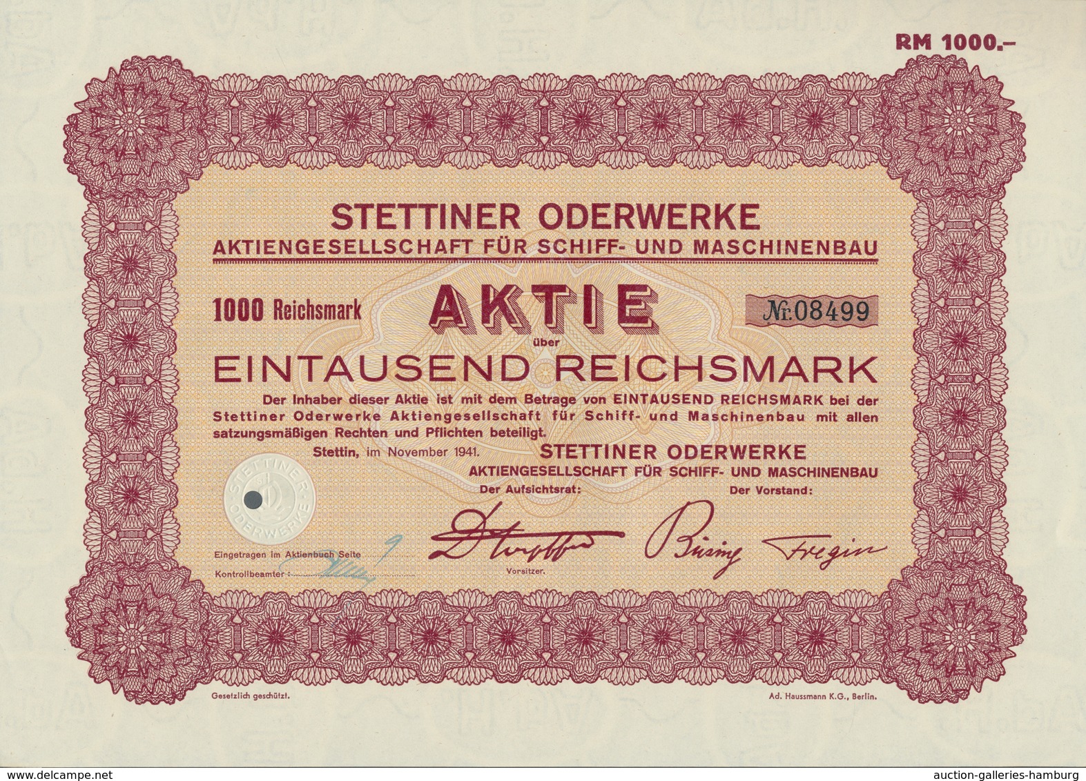 Alte Aktien / Wertpapiere: 1923-1943, Maschinenbau - Kollektion Von 17 Wertpapieren In Fast Durchgeh - Autres & Non Classés