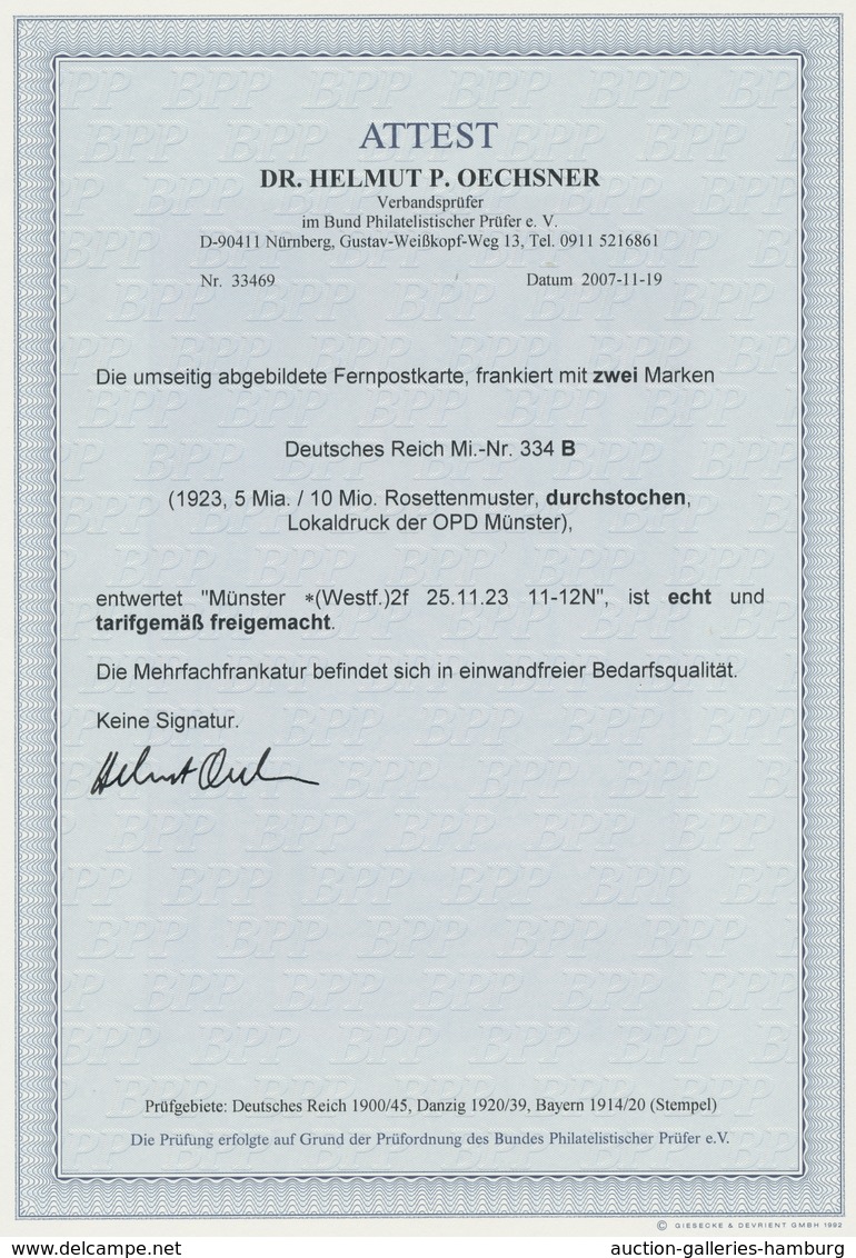 Deutsches Reich - Inflation: 1920-1923, hochwertige kleine Partie von neun Briefen, darunter ein Roh