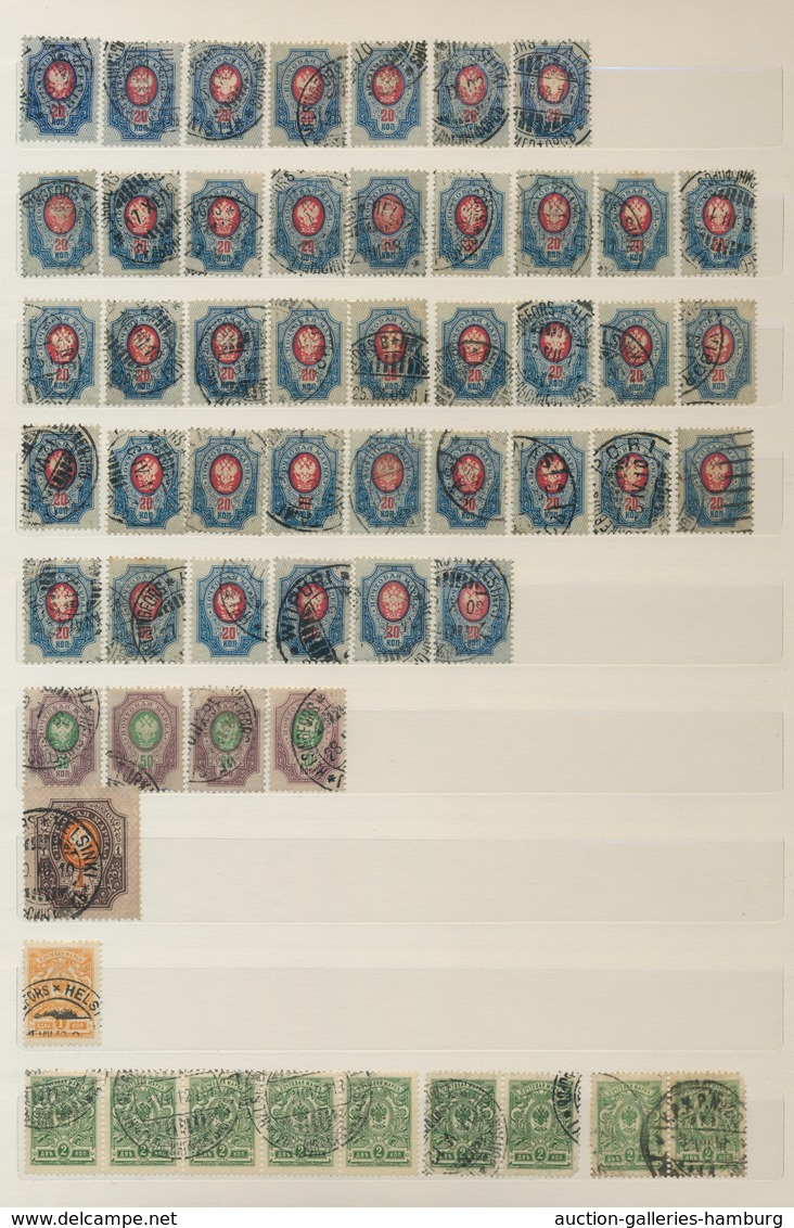 Russland - Stempel: USED IN FINLAND: Ca. 1905-13, Sammlung Von 600 Marken, In Finnland Gebraucht, Da - Other & Unclassified