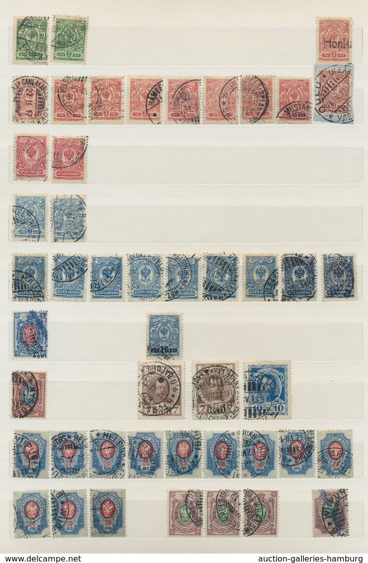 Russland - Stempel: USED IN FINLAND: ca. 1905-13, Sammlung von 600 Marken, in Finnland gebraucht, da