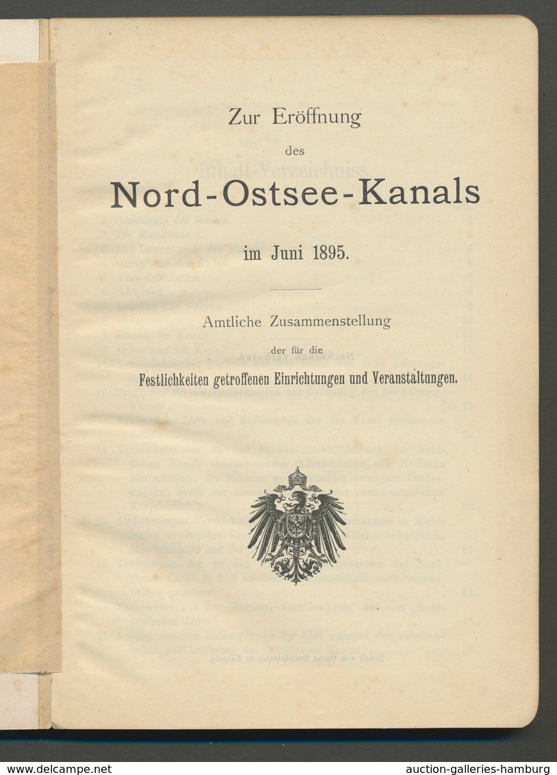 Heimat: Schleswig-Holstein: NORD-OSTSEE-KANAL; 1895, zeitgeschichtlich hochinteressante Sammlung von