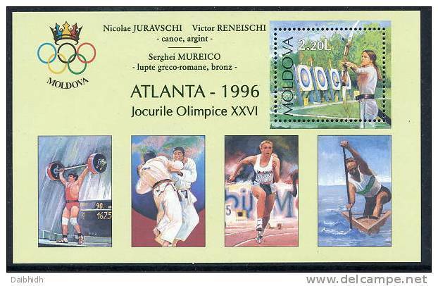 MOLDOVA 1996 Olympic Medal Winner Overprint Block MNH / **.  Michel Block 7 I - Moldavie