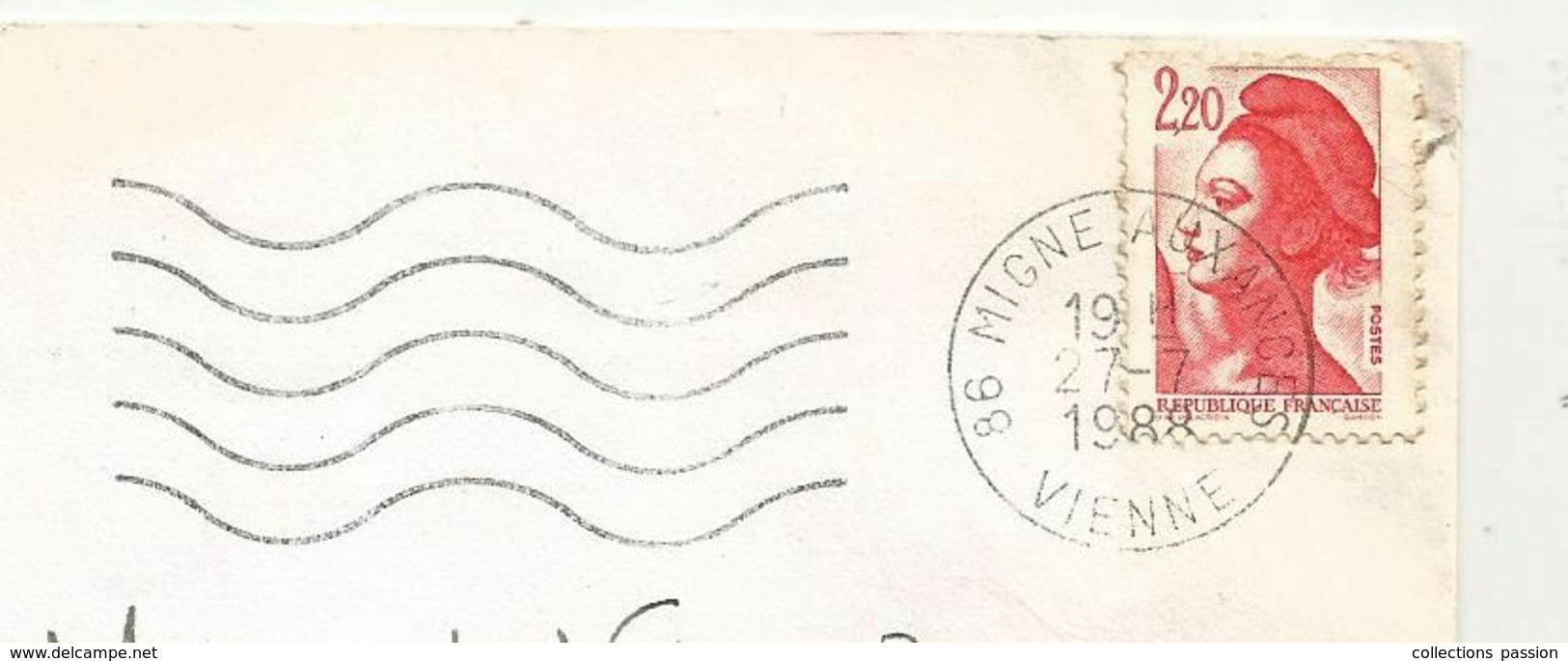 Lettre , 86 - MIGNE AUXANCES ,VIENNE ,1988 , 2 Scans - 1961-....