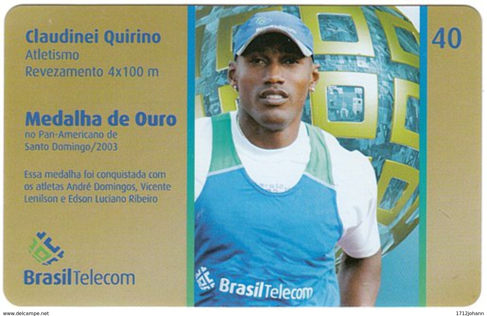 BRASIL M-852 Magnetic BrasilTelecom - Sport, Olympic Medal Winner - Used - Brésil