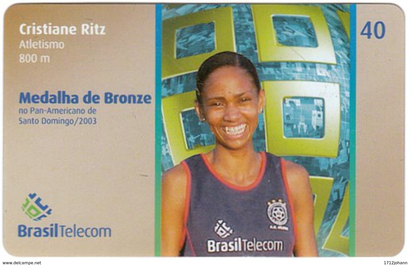 BRASIL M-854 Magnetic BrasilTelecom - Sport, Olympic Medal Winner - Used - Brésil