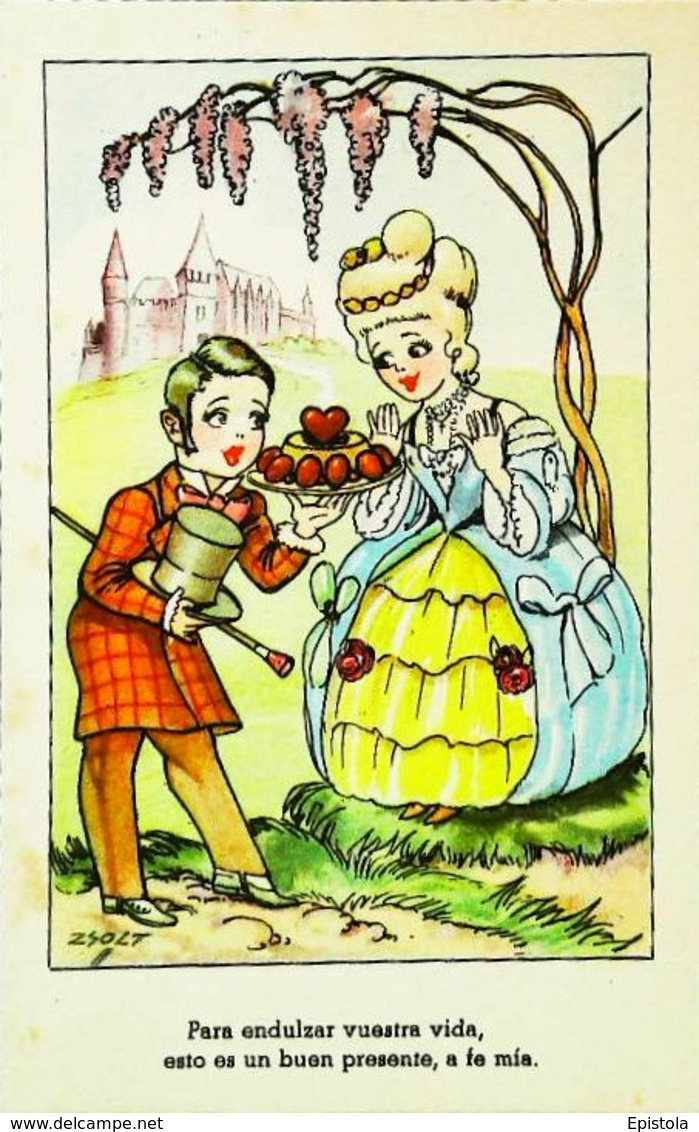 CPA Illustration  Zsolt Couple 1918   Glycine  Petits Fours - Zsolt