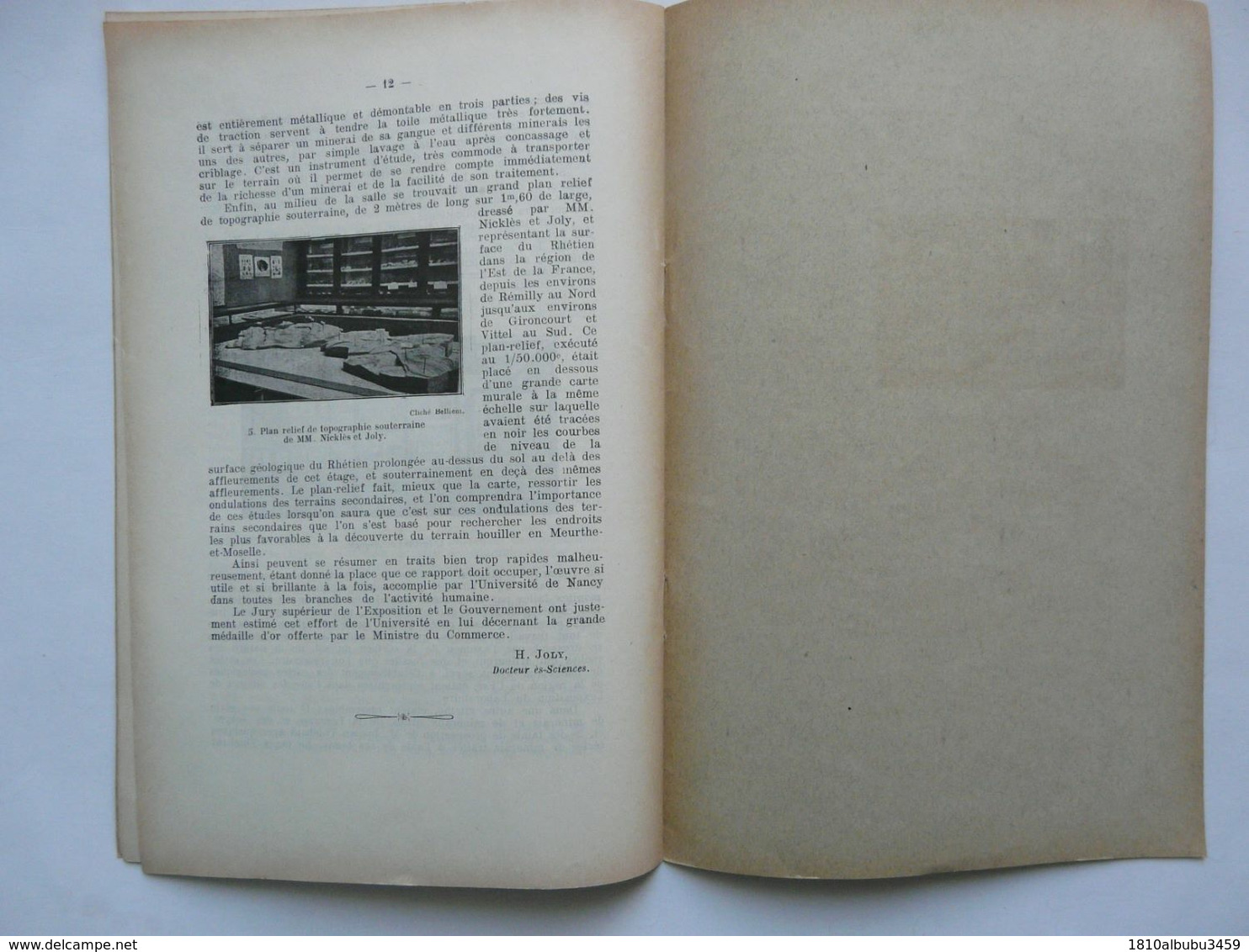 FASCICULE - UNIVERSITE DE NANCY SOCIETES SAVANTES Par M. Henry JOLY 1910 : Géologie Lorraine - Scienza