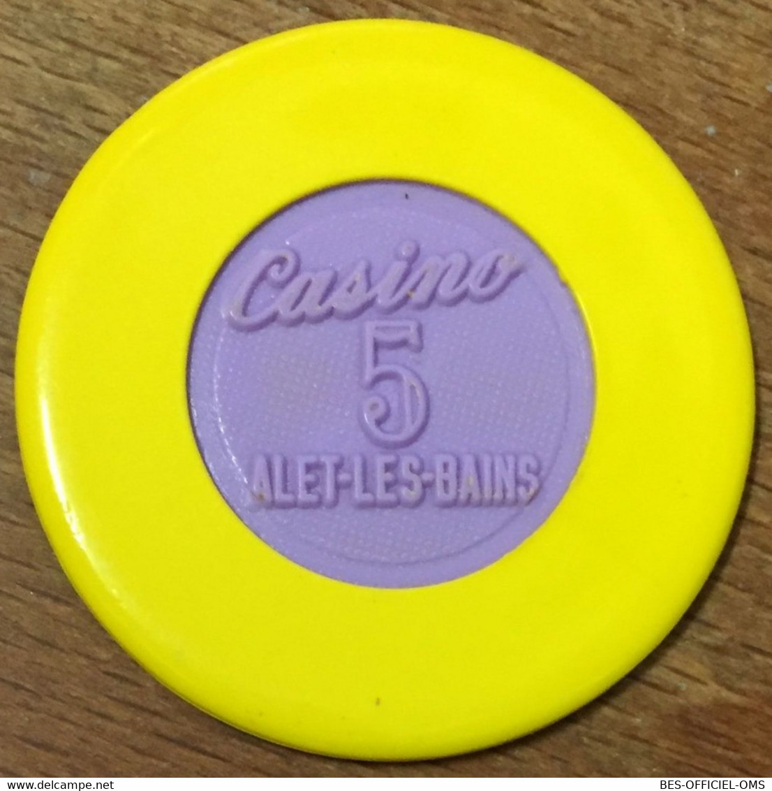 11 ALET-LES-BAINS CASINO JETON DE 5 ANCIENS FRANCS CHIP TOKENS COINS - Casino
