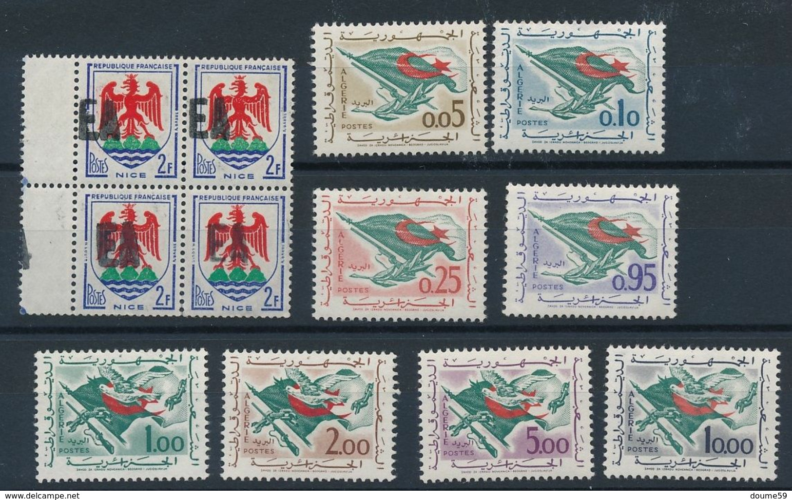 DP-460: ALGERIE: Lot Avec N°1184** Surchargé EA (bloc De 4)-369/376**/* (376*) - Algérie (1962-...)