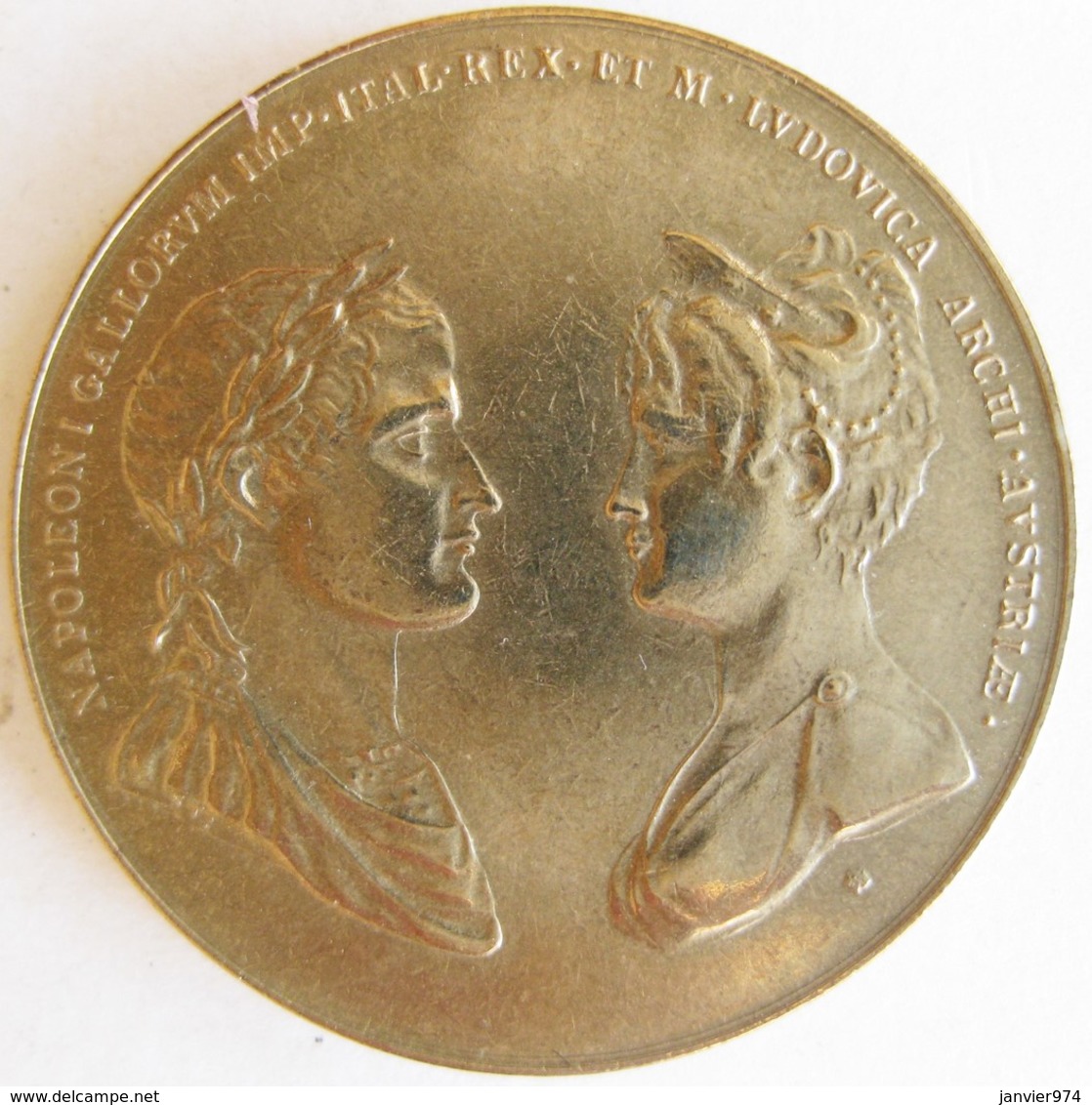 Médaille Napoleon I Et Marie-Louise D’Autriche. Sur La Tranche ROMBALDI - Professionnels / De Société