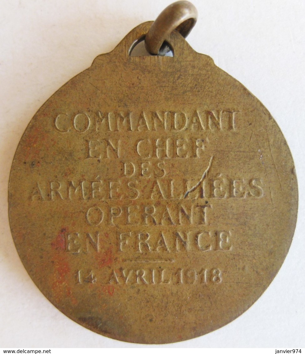 Médaille Maréchal Foch, Commandant En Chef Des Armées Alliées Opérant En France 1918, Par Maillard - Professionals / Firms