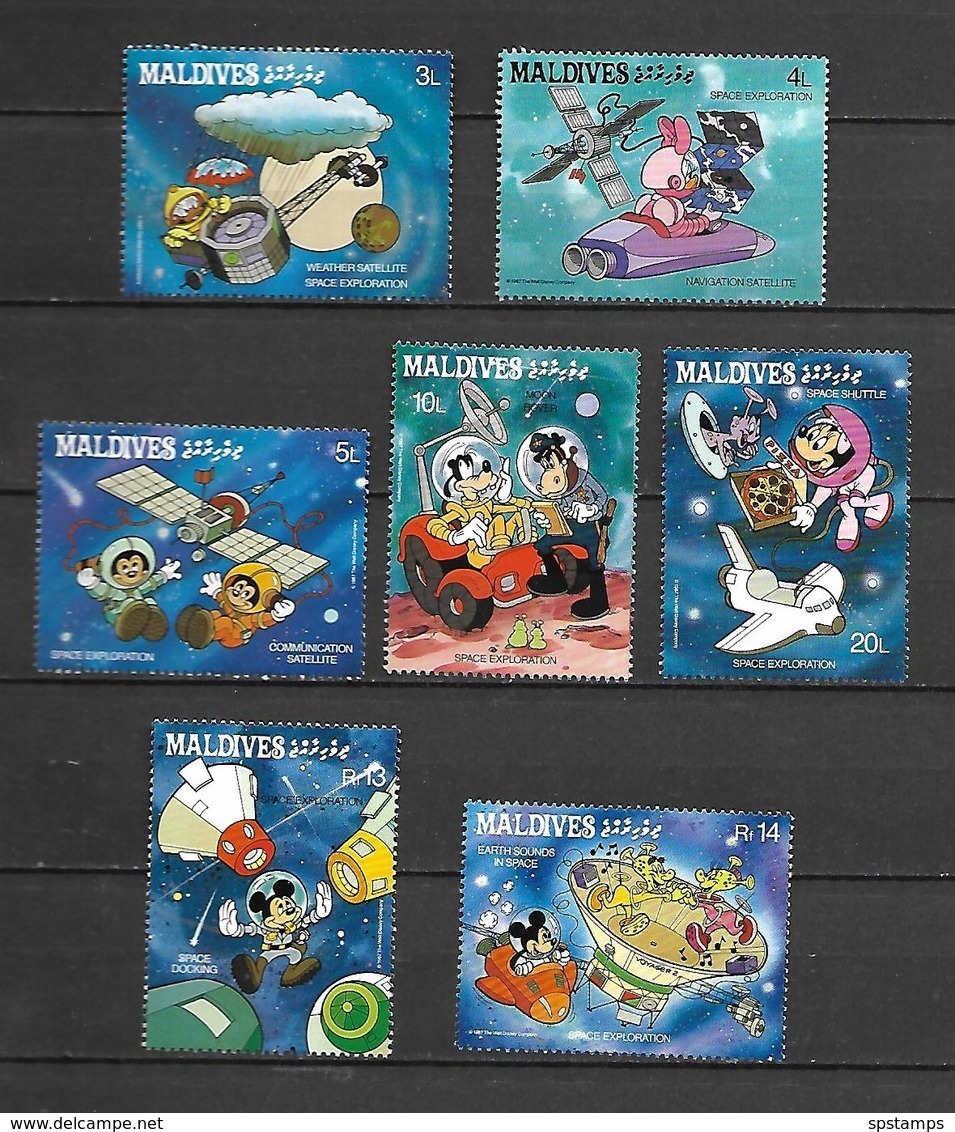 Disney Set Maldives 1988 Space Exploration MNH - Disney