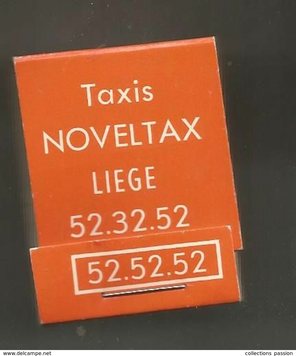 Boite D'allumettes , Pochette, Taxis NOVELTAX ,Belgique , LIEGE , 2 Scans - Boites D'allumettes