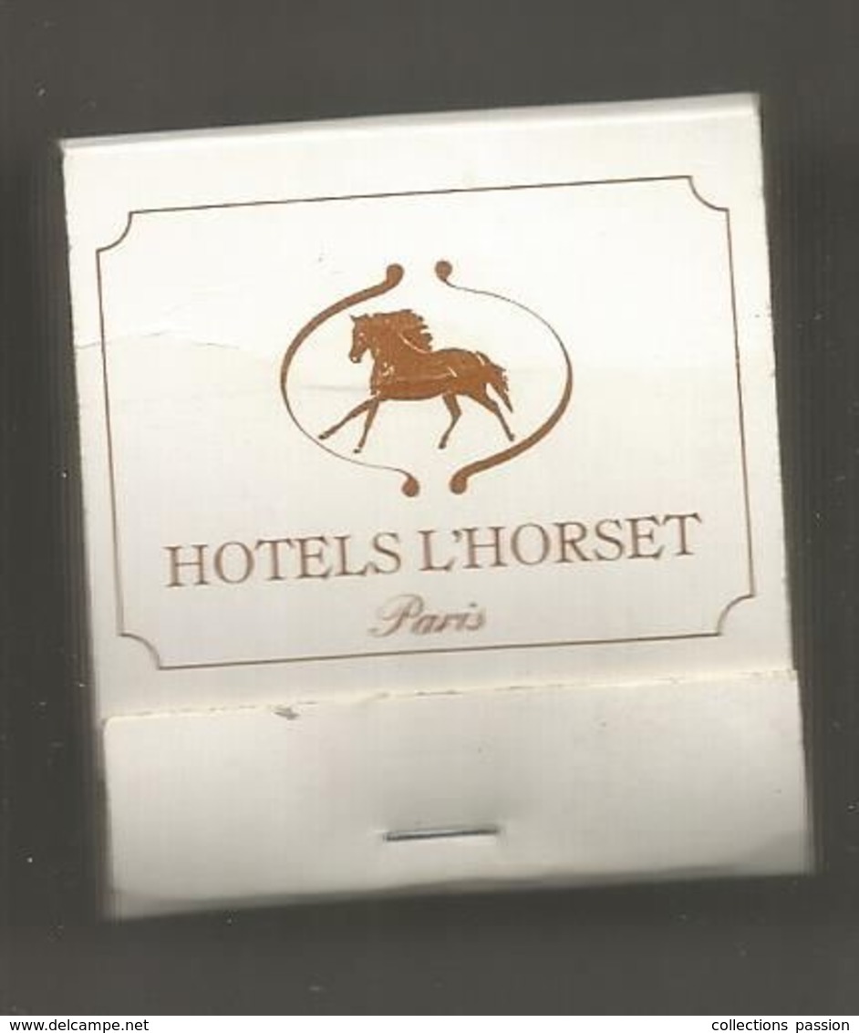 Boite D'allumettes , Pochette, Hotels L'HORSET , Paris , 2 Scans - Luciferdozen