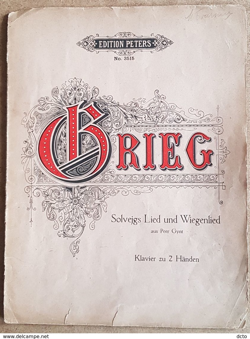 Partition GRIEG Solvejgs Lied Und Wiegenlied Aus Peer Gynt. Klavier  Zu 2 Händen. Ed. PETERS N° 3515 (7 Pages) - Strumenti A Tastiera