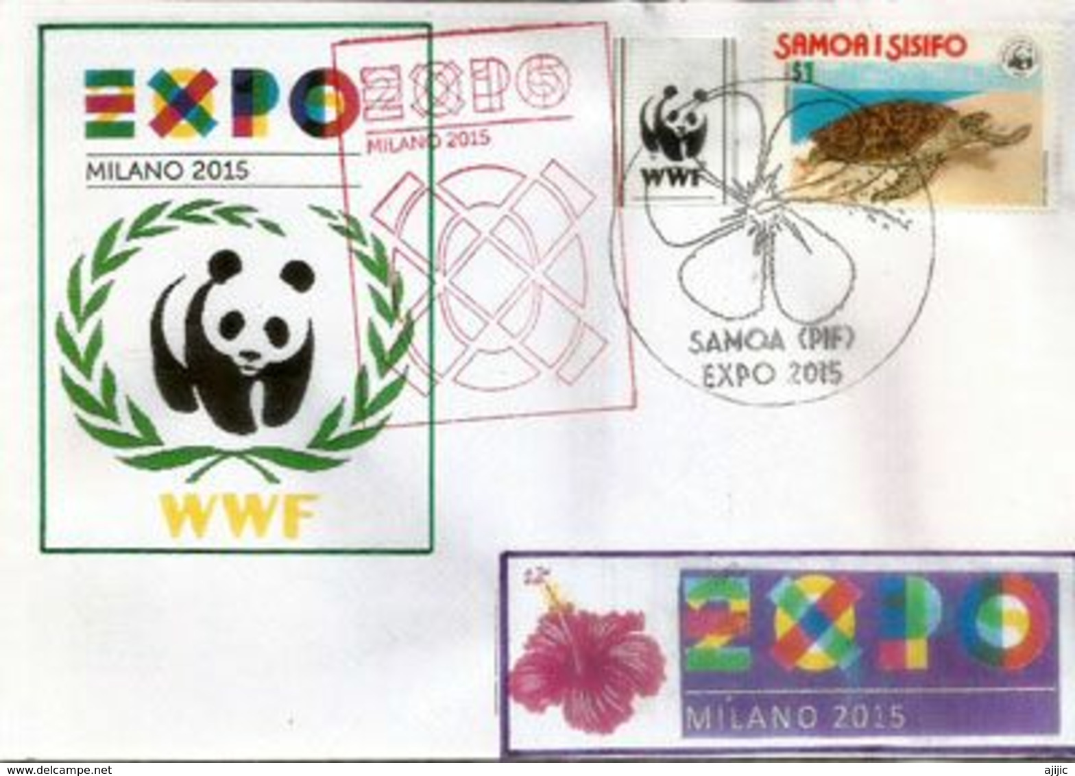 SAMOA EXPO UNIVERSELLE MILAN 2015 Lettre Du Pavillon SAMOA à L'EXPO MILAN, Avec Timbre WWF SAMOA - 2015 – Mailand (Italien)