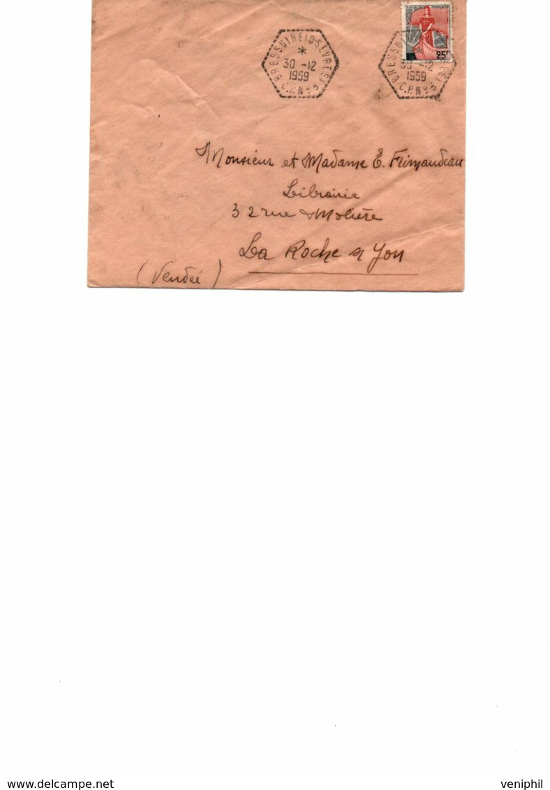 LETTRE OBLITERATION  HEXAGONE POINTILLE - BRESSUIRE -D SEVRES C.P.N.N°3 -1959 - Maschinenstempel (Sonstige)