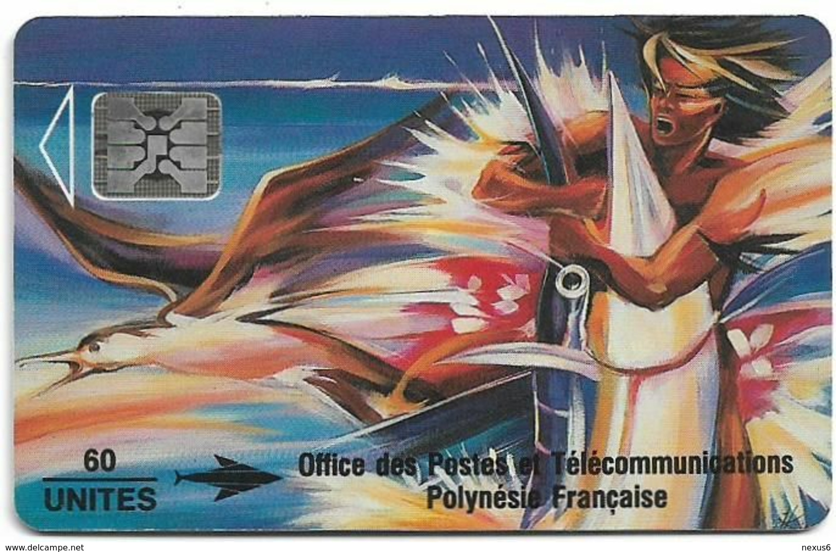 French Polynesia - OPT - Le Rêve à L'Espadon - SC4, Cn. 44225, Matt Finish, 1993, 60Units, Used - Polynésie Française