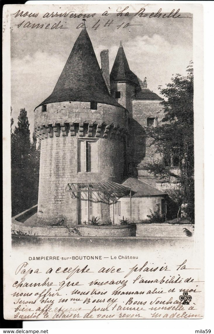 Dampierre Sur Boutonne. Le Château. De Madeleine à Mme Alice, épouse De Joseph Bourcy à La Rochelle. 1903. - Dampierre-sur-Boutonne