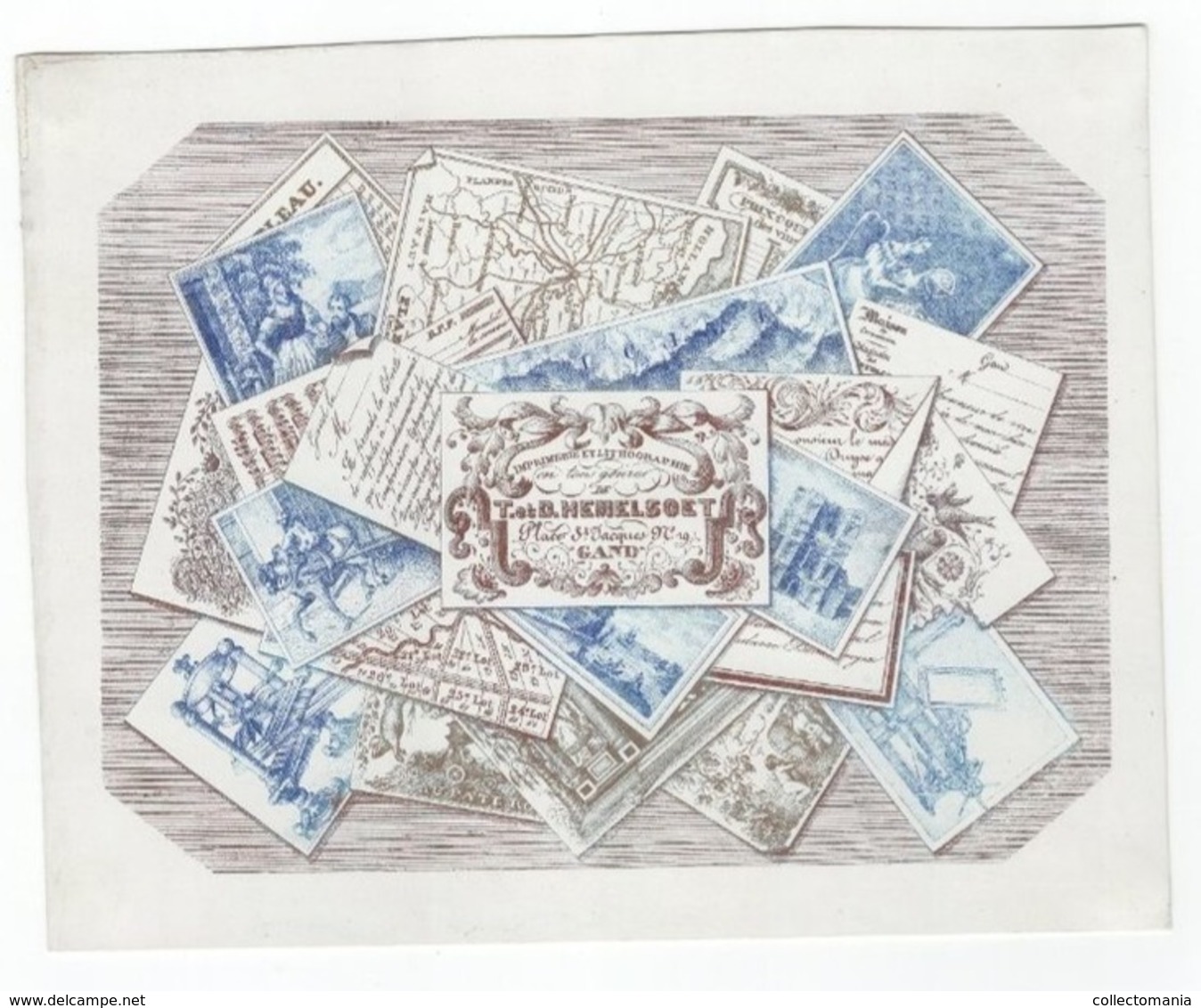 1 Carte Porcelaine  Imprimerie & Lithographie T.et D. Hemelsoet  Place  St Jacques Gand  Tous Genres 14,5x 18,5 cm - Porcelaine