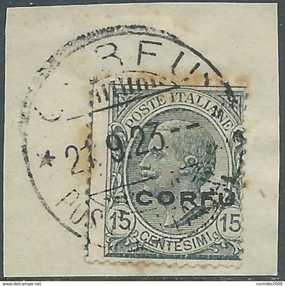 1923 CORFU USATO EFFIGIE 15 CENT - RA28-9 - Corfou